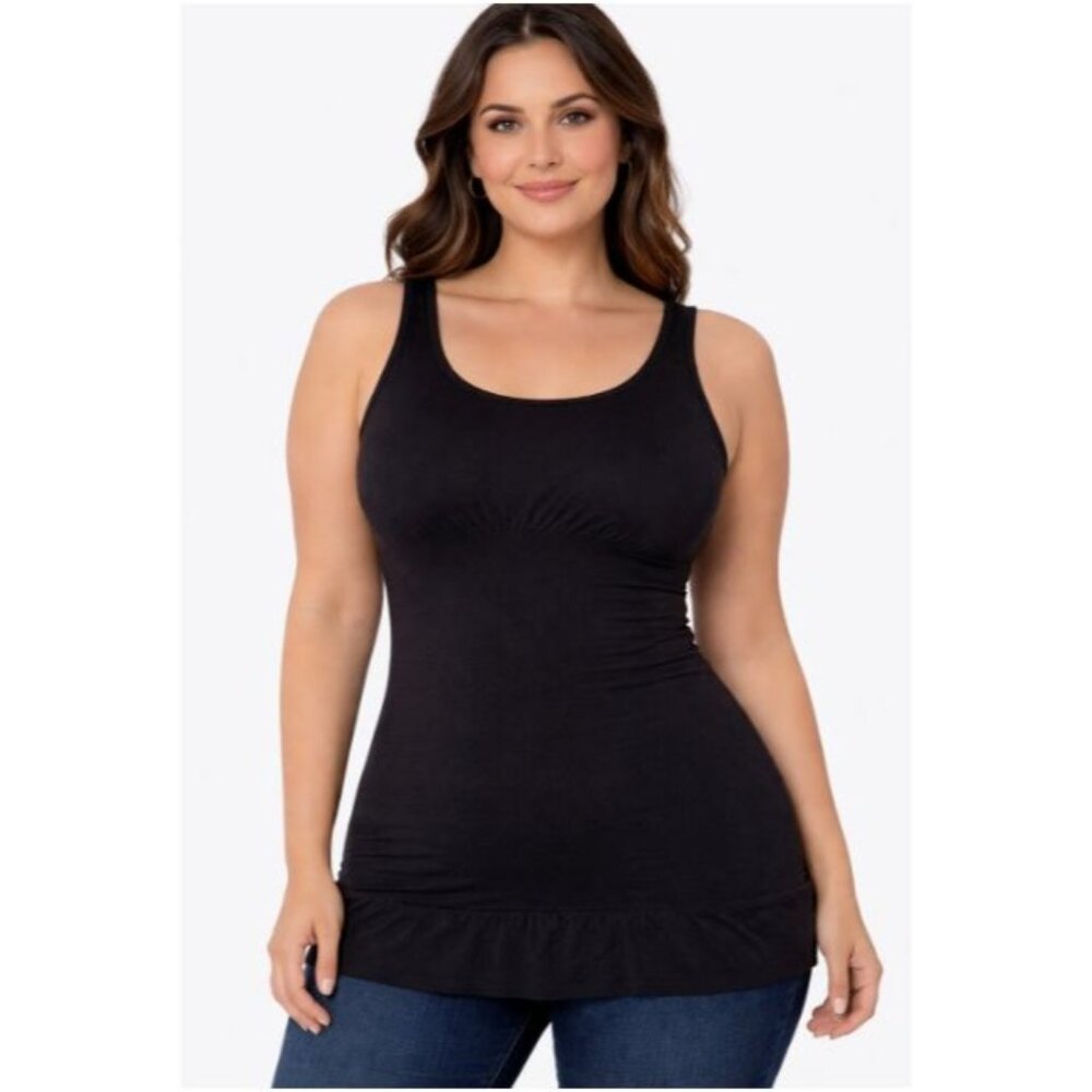 Shape by Studio Womens Shaping Tank Camisole Black Size 1X